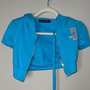 Light blue Shane Justin cropped jacket